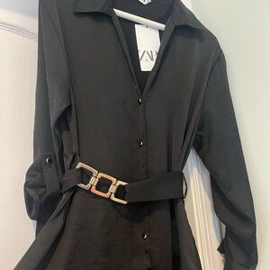 Zara Black Belted Dress